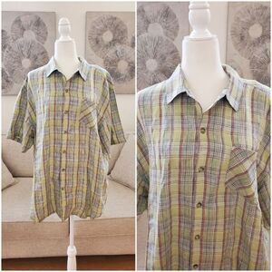Tommy Bahama Linen Short Sleeve Button-Up Shirt sz XL